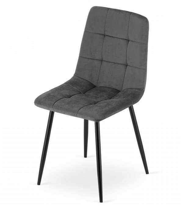 Valora PYRA Stol Mörkgrå Sammet Modern Design x3