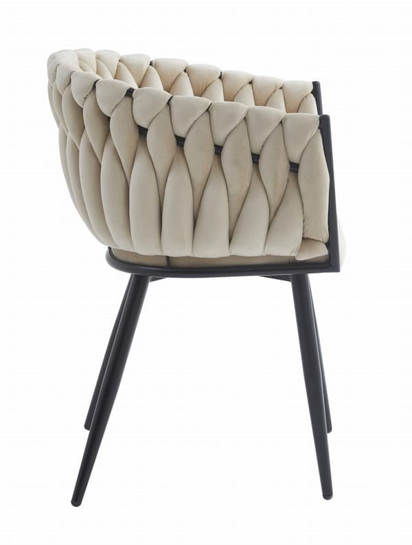 Valora MAYAN Stol Beige Sammet Svarta Ben