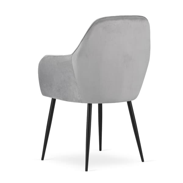 Valora LUGO Stol Silvergrå Sammet Modern Design för Vardagsrum