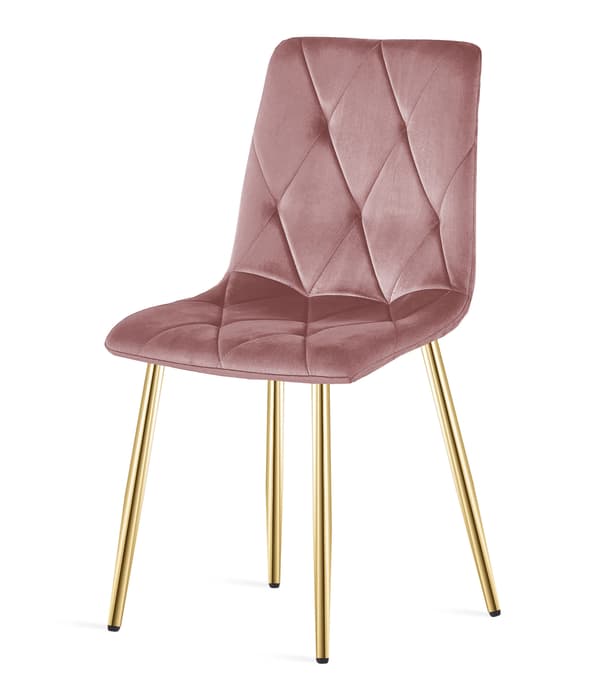 VALORA TYRA Stol - Elegant rosa sammetsklädd design x 3