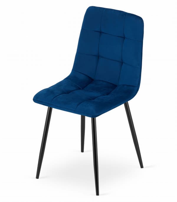 VALORA PYRA Stol - Modern marinblå sammet ergonomisk design x 3