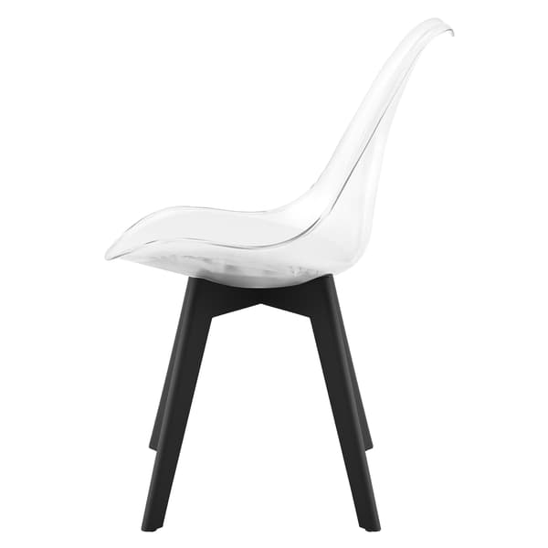 VALORA RIXK Stol - Transparent med svarta ben x 4