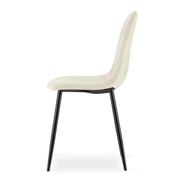 VALORA DAPI Stol - Modern Ergonomisk Design, Beige Sammet x 4