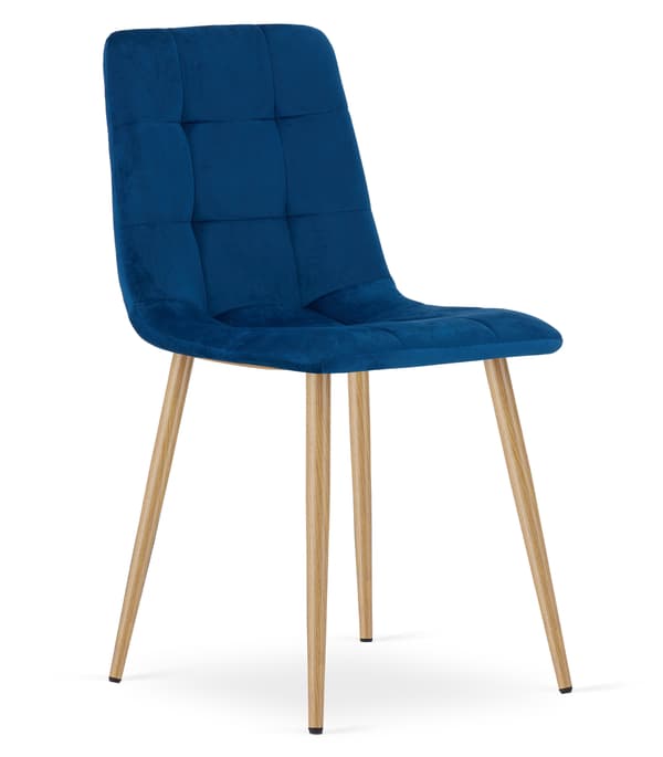 VALORA PYRA Marinblå sammetsfåtölj - Modern design x 3