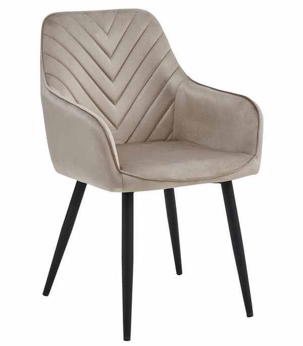 VALORA WAAV Stol - Elegant mörkbeige sammet för vardagsrum, kök x2