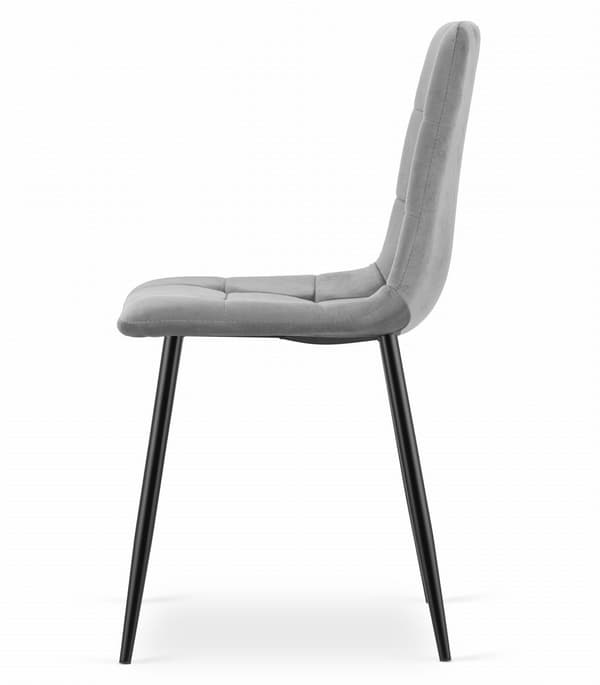 Valora PYRA Stol Ljusgrå Sammet Modern Design x3