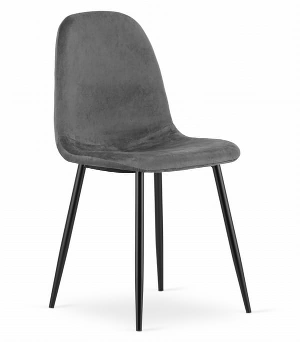 Valora COMO Stol Mörkgrå Sammet Ergonomisk Design x3