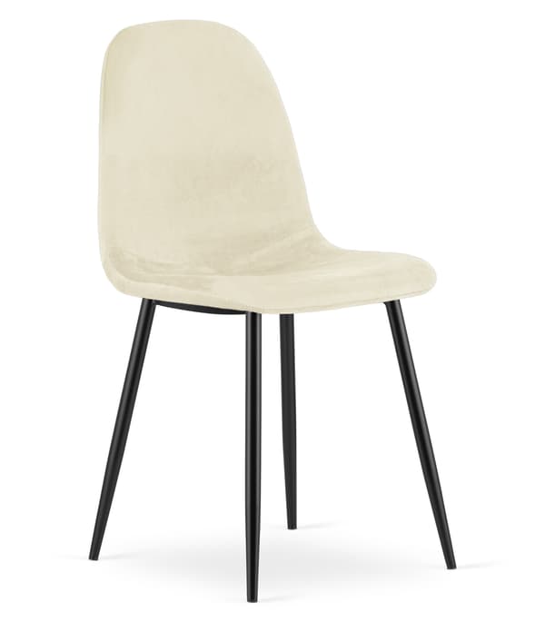 VALORA COMO Stol - Ergonomisk Beige Sammet för Vardagsrum x 2