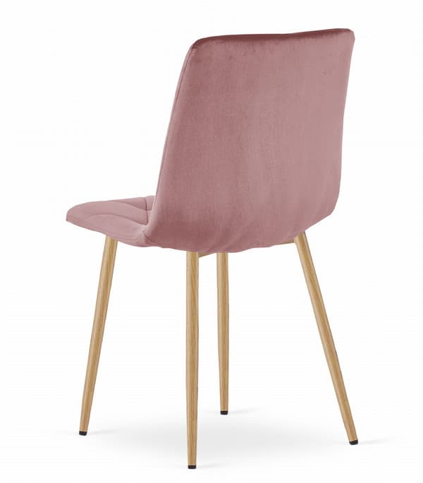 Valora TYRA Stol Rosa Sammet Träben