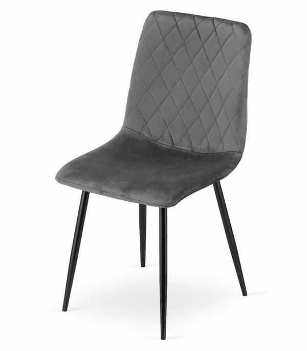 Valora TURIN Stol Mörkgrå Sammet Ergonomisk för Vardagsrum