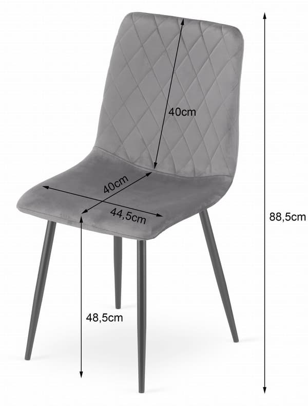 Valora TURIN Stol Mörkgrå Sammet Ergonomisk för Vardagsrum