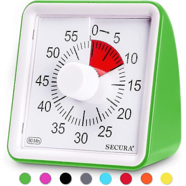 60minuters visuell timer, nedräkningsklocka i klassrummet, tyst timer