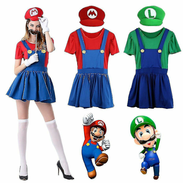 Mario och Luigi kostym för kvinnor Red L 06d9 | Red | L | Fyndiq