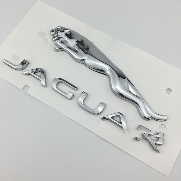 Lämplig för Jaguar Xj Xjl Xe Xf F-pace F-typ Bakre Trunk Märkning Leopard English Word Logo 16cm Silvery