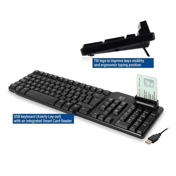 Tastatur Belgia layout USB Smart Card cd47 | Fyndiq