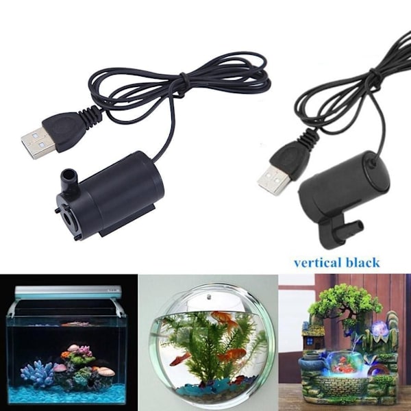 USB-driven Låg Ljudnivå Mikro Mini Pump Mini Vattenpump Akvarium Fisk 2-3l/min S9z5
