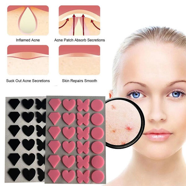 Acne Plåster Hjärtan Fjärilar Runda Plåster ч Prof U6T2 U5T8 R G4S9 pink 24pcs