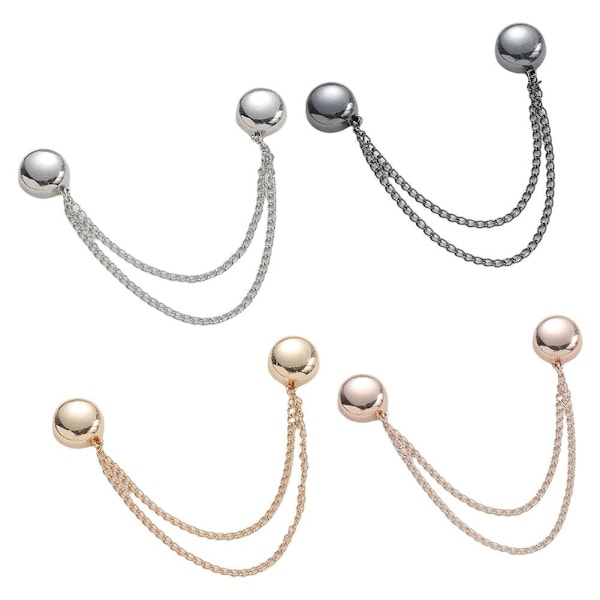 4x Multifunktionella Magnetiska Klädnypor Mångsidig Magnetisk Nålös Brosch golden One size 4pcs