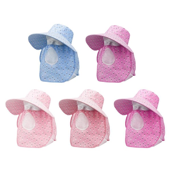 Ansiktsskydd Teplockningshatt Fullt Ansiktsskydd Solhatt Sommar CF цъ X5R X5Y3 PinkA 1pcs