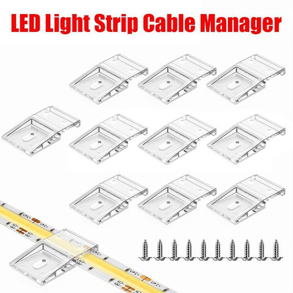 3/5/10 st Ljusslinga Monteringsklämma LED Fäste Hållare Kabelorganiserare Hom I4C8 transparent 10pcs