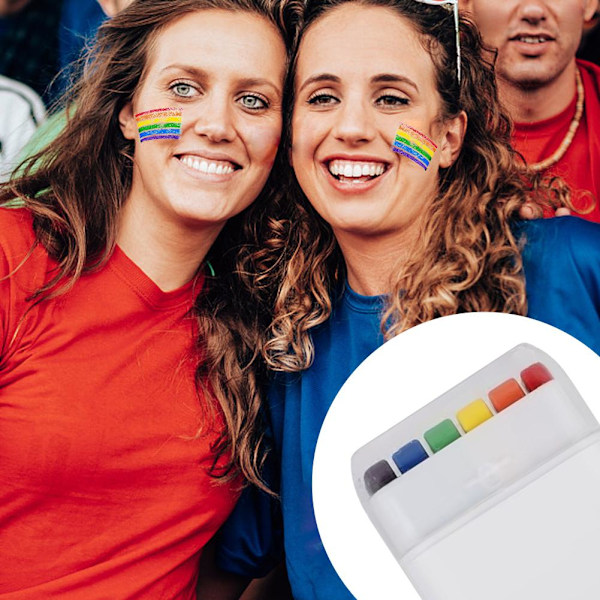 Regnbågsflagga Ansiktsfärg Kroppsfärg Ansiktsfärg LGBT Pride Flagga Frihet P3T8