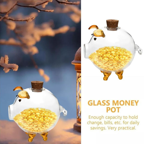 Koreansk TV-serie Spargris Pengabox Grisformad Glasförvaring Lyckosam Spargris Flaskspargris A6h6 Yellow 1pcs
