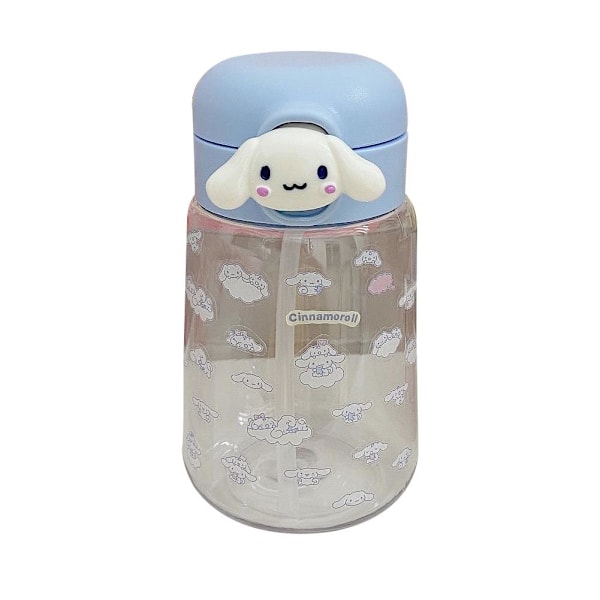 400ml Sugrör Vattenkopp Cinnamoroll Kuromi Melody Sugrör Utomhus Portabel Vattenflaska Kopp Spelare C1v2 blue 400ml