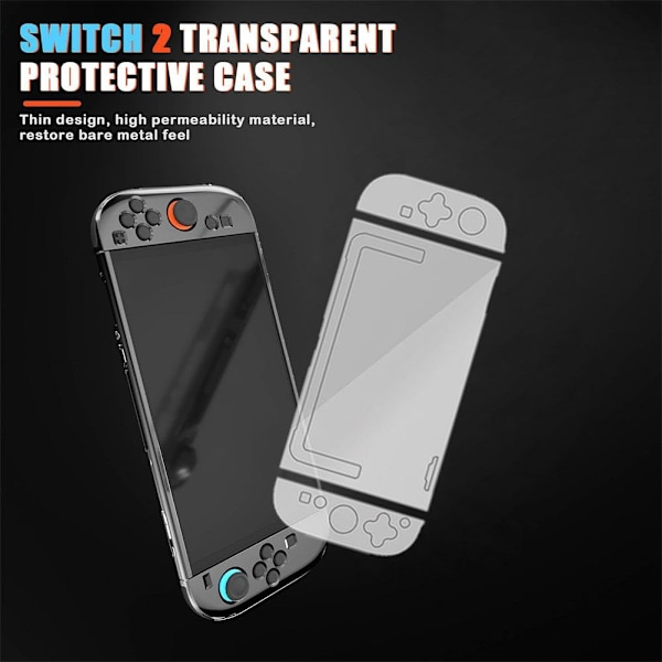 Spelkonsol PC-fodral för Nintendo Switch 2, Portabelt Transparent Stöttåligt Reptåligt Skydd, Spelkonsol Skyddsfodral Tillbehör