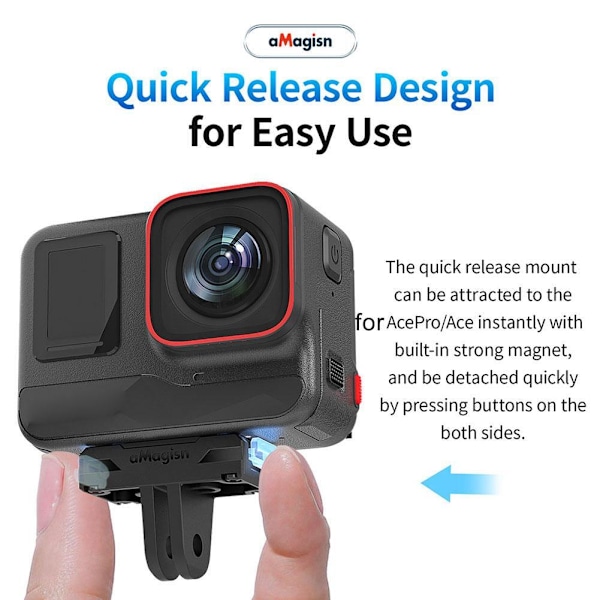 För Insta360 Ace Pro/Ace Magnetisk Snabbfäste Metall Kamerafästen^