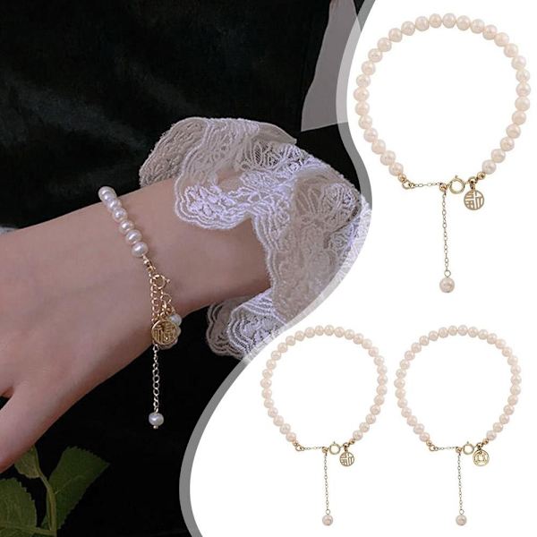 Retro Damstudent Nischdesign Armband Fu Märke Armband Ins Lätt Lyx Utsökt Armband Alla Hjärtans Dag Present B One size