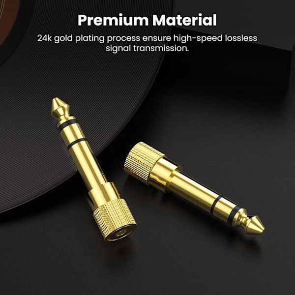 1X 6.3mm 1/4\" Hane till 3.5mm 1/8\" Hona Stereo Adapter Audio H1Q7