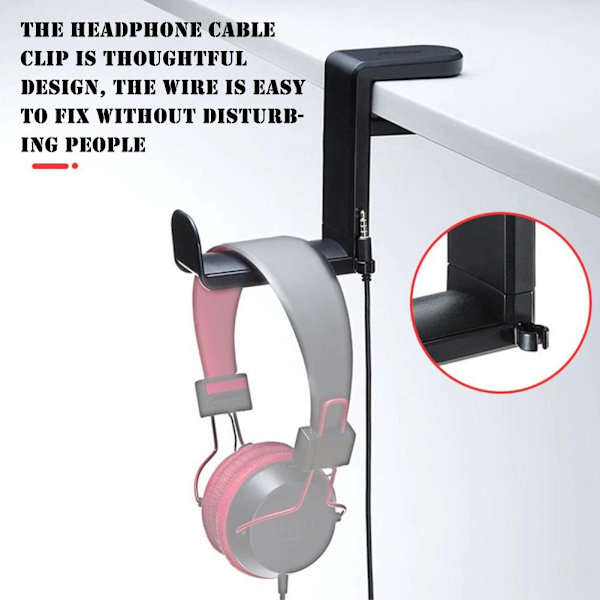 360° Roterande Hörlursställ Skrivbord Headset Hållare Gaming Headset Skrivbords Hängare Krok För Y1H2