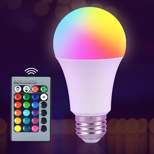 E27 RGB LED-lampa 16 färger växlande magisk RGBW-lampor fjärrkontroll- 7w Multi-color
