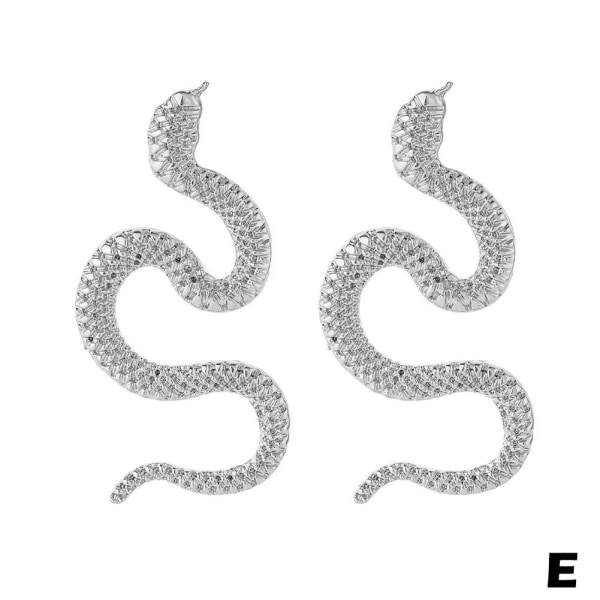 Kvinnors mode legering orm lång dinglar par örhängen silver One size