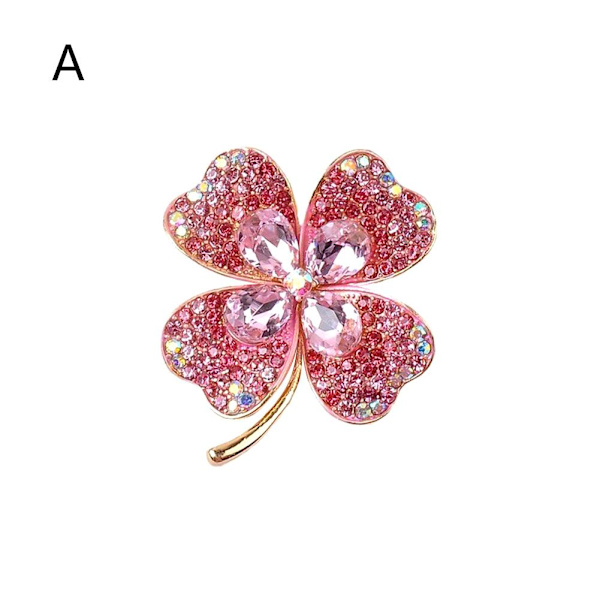Klöverbrosch med fyra blad Nytt tillbehörspresent I6K4 PINK ONE-SIZE