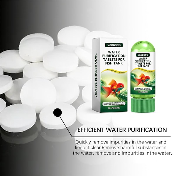 Kraftfull akvarium vattenreningstablett vattenrening för fisk tablett 9CQ8 WhiteC 3pcs