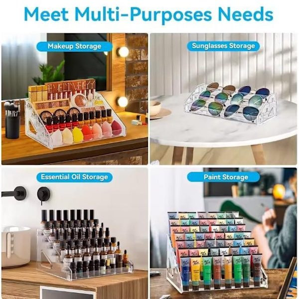 1/3/4/5/6/7 Lager Akryl Nagellack Display Organizer Snabb Hylla Kosmetisk Gel Installera J6o1 3-layer 1pcs
