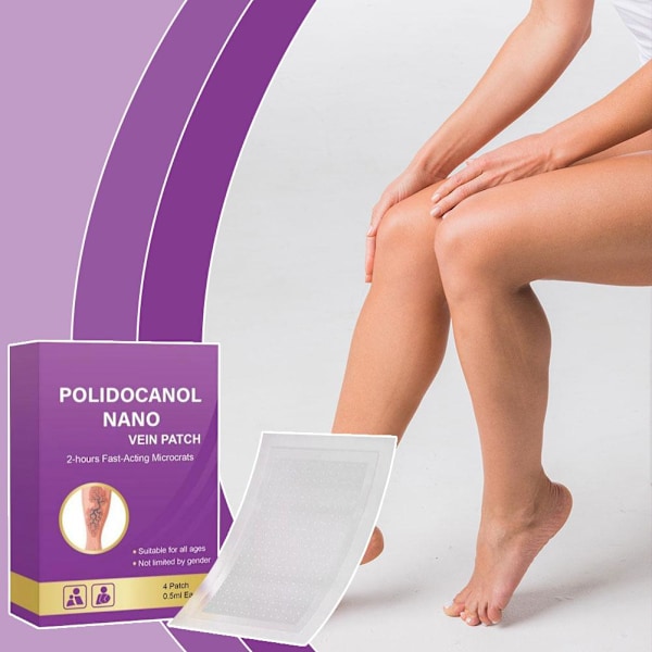 Polidocanol Nano Åderbråcksplåster - 2h Snabbt Verkande Mikronålar purpleA 4pcs 2pcs