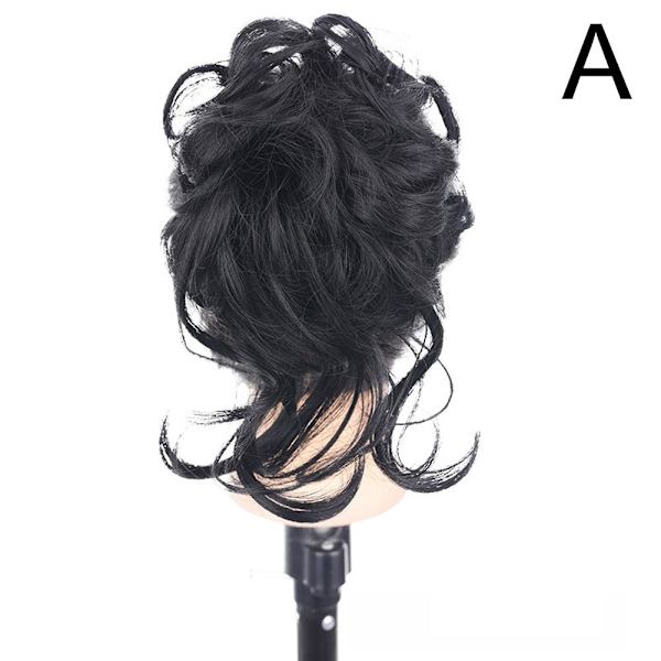 Naturlig Clip on i Messy Bun Hårdel Förlängning Hår Bröllop Clip SA Claw X6C7 black one size