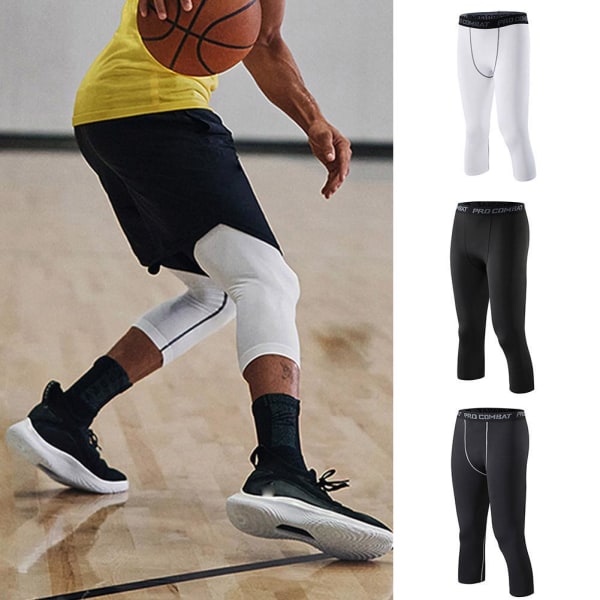 【Färdigt lager】 Fitness för män Basketkompression black XXL