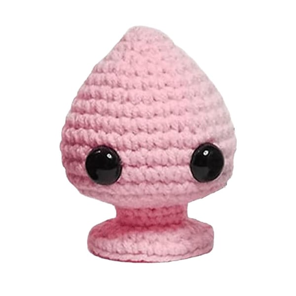 LQQDREX Emotionellt Stöd Plug, Rolig Positiv Mini Stickad Docka dark red 1pcs