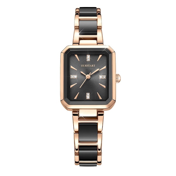 Damklocka Lyx Mode Damklocka Klassisk Casual Klocka Fyrkantig C0G1 Black One size
