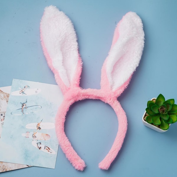 Bunny Ears Pannband Söt mjuk plysch Easter Rabbit Ears Rabbit Ea white 16*14cm