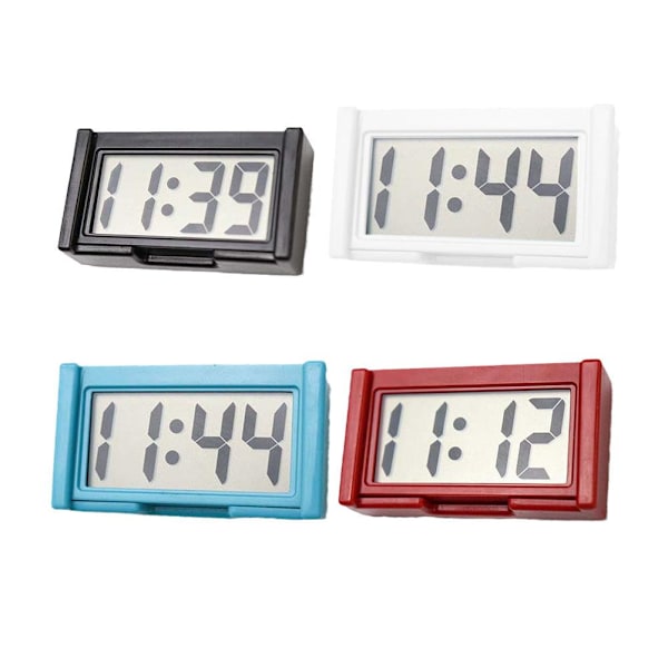 Digital bilklocka för instrumentbräda - Liten LED-klocka självhäftande mini-klocka för fordon Black One size