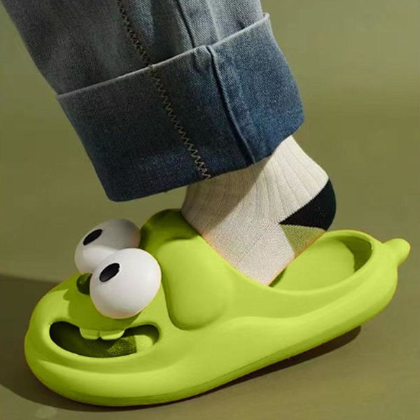 Halvtofflor Sommar Strand Söta Stora Ögon Flip Flops Kawaii Sandal Kul✨s P1W Z1G3  white 40/41