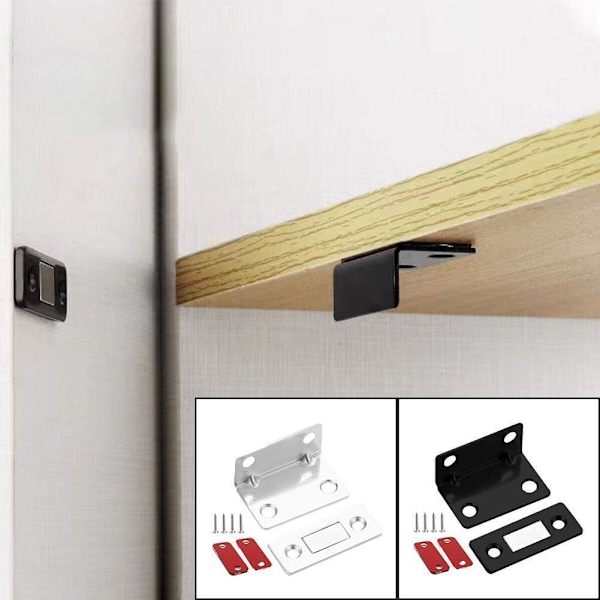 Ultratunn Osynlig Skåpstängning Magnetisk Formad L-hake Kök Ny~ sliver 1 set