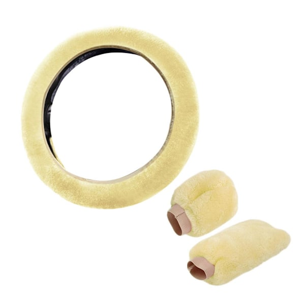 Bilratt Skydd Vinter Bilratt Skydd Plysch Draghandtag Cov ∠ Beige 3pcs