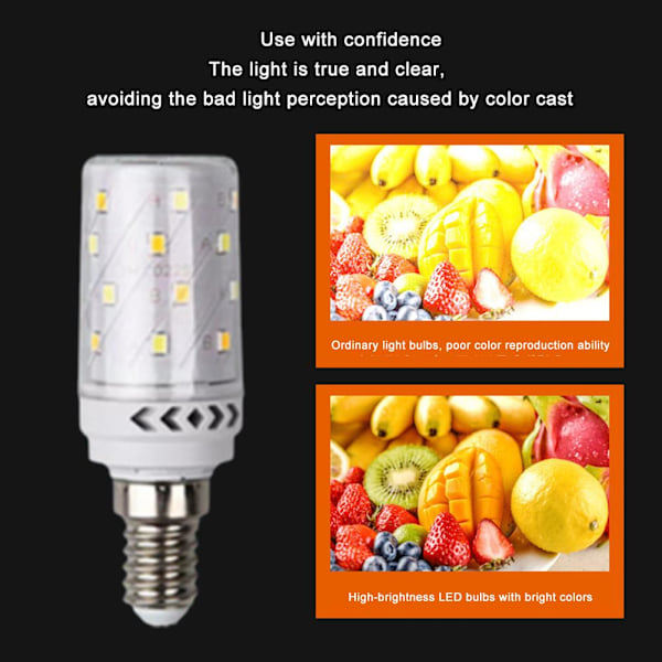 Fullspektrum Ögonskydd LED Majskolv - Liten Skruv Ljus Lampa дυ I2O I9Z1 E14 small screw Cold White