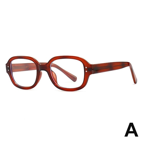 Koreanska Retro Fyrkantiga Ovala Glasögon Bågar Mode Leopardtryck Thi Red 1 Pair