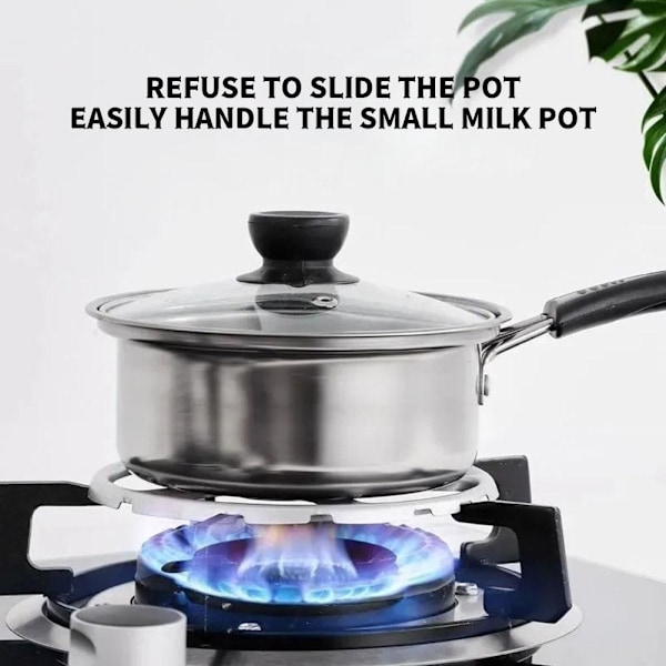 Gasspisram Gasspis Tillbehör Liten Kastrull Extra Hållare Anti Mjölk Gas Wok Halkskydd K0q0